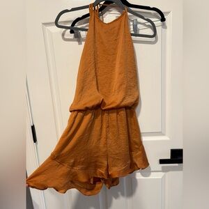 Wishlist Rustic Orange Sleeveless Halter Romper